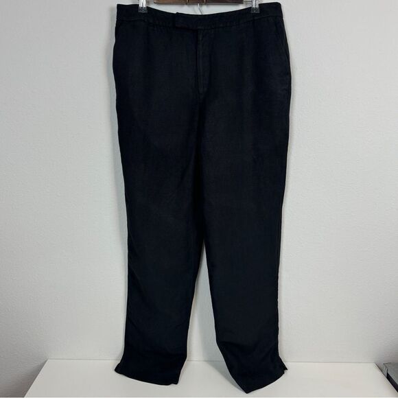 Dana Buchman Black Linen Blend Trouser Pants 14 - Picture 1 of 9